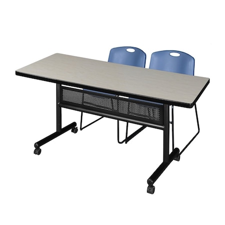Kobe Rectangle FlipTop Table, 60" W, 29" H, Laminate Top, Maple MKFTM6030PL44BE